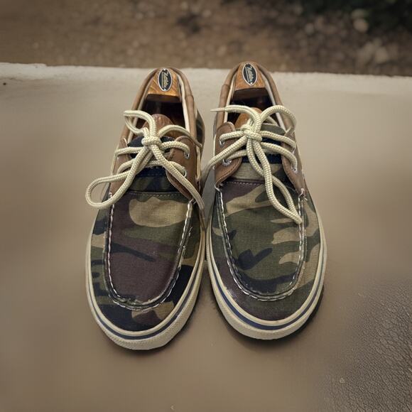 Rare Sperry Top Sider Camo 2 Eye Boat Shoe Mens Size 8 Camouflage Slides main image 5